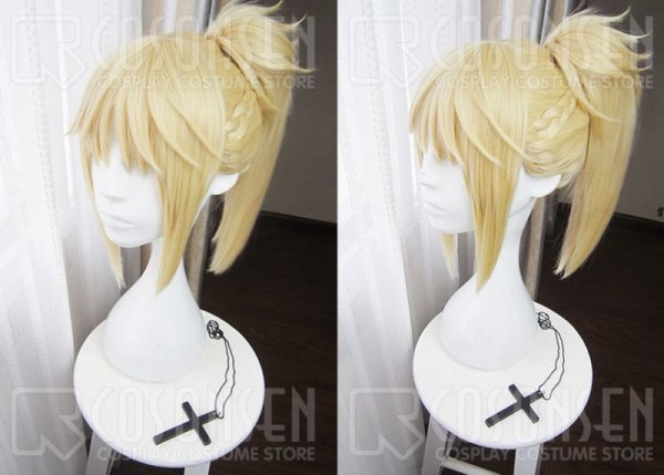 画像2: Fate/Apocrypha Fatego モードレッド コスプレウィッグ ヘアゴム付き