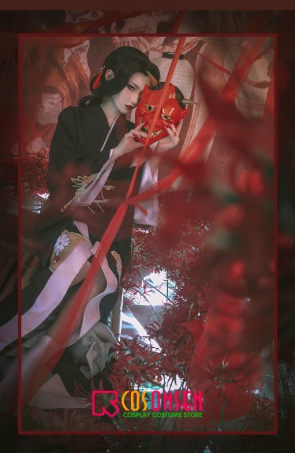 画像8: 【25%OFF】鬼滅の刃 鬼舞辻無惨 女装 コスプレ衣装