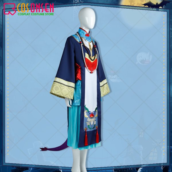 画像3: 【25%OFF】ツイステ風 ディアソムニア寮 マレウス・ドラコニア キョンシー コスプレ衣装(尻尾なし)