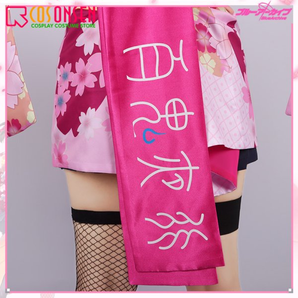 画像9: ブルーアーカイブ Blue Archive ブルアカ 百鬼夜行連合学院1年・忍術研究部 久田イズナ コスプレ衣装(耳、尻尾付き)