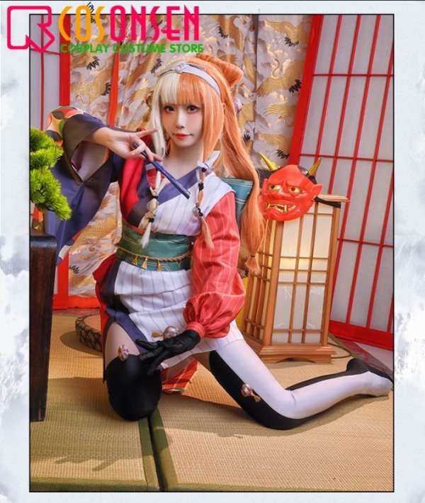 画像7: 【25%OFF】Fate/Grand Order FGO 出雲阿国 コスプレ衣装 霊基再臨 第1段階