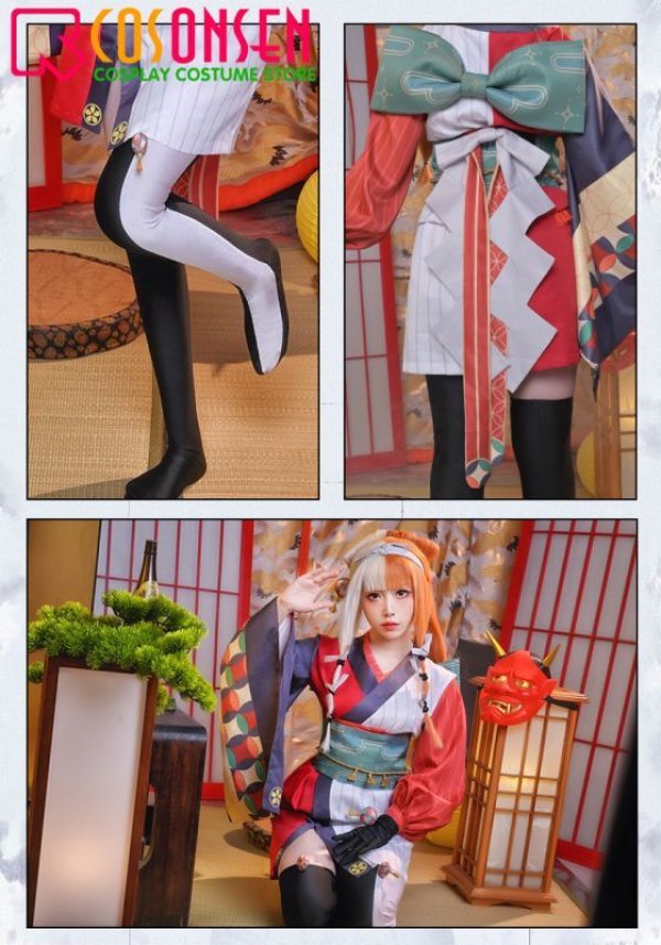 画像8: 【25%OFF】Fate/Grand Order FGO 出雲阿国 コスプレ衣装 霊基再臨 第1段階