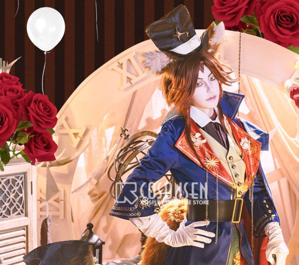 画像5: 【25％OFF】ツイステ風 ステージ・イン・プレイフルランド　〜踊る人形と幻の遊園地〜 フェロー・オネスト コスプレ衣装(耳、尻尾付き）