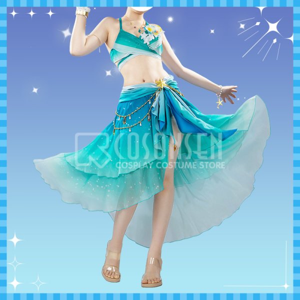 画像3: 【25%OFF】ウマ娘プリティーダービー 波間のエメラルド サイレンススズカ 水着 コスプレ衣装