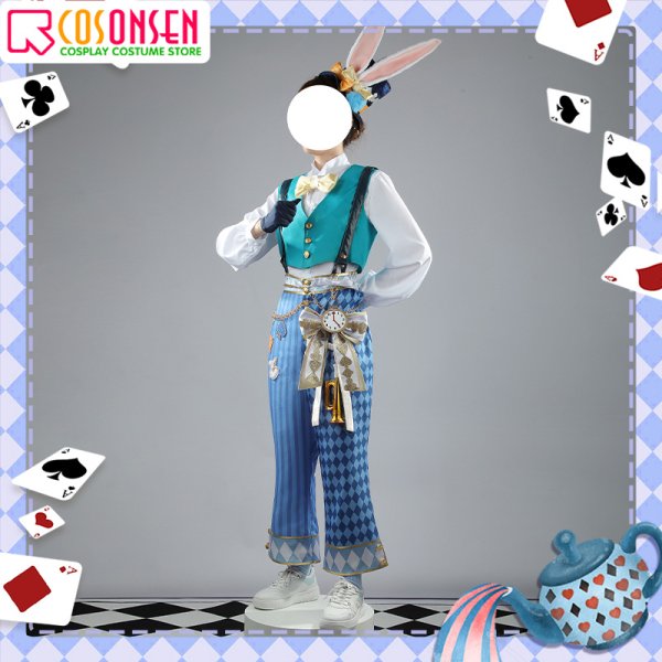 画像5: 【25%OFF】ツイステ風 薔薇の王国のホワイトラビットフェス デュース コスプレ衣装