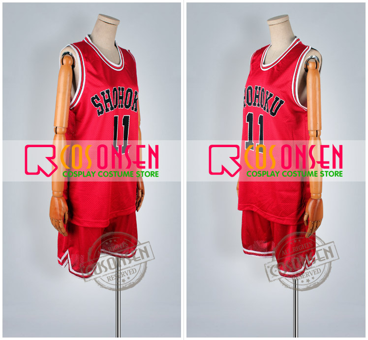 SLAM DUNK スラムダンク ユニフォーム 湘北高校 11番 流川楓 赤 衣装 コスプレ衣装｜COSONSEN コスプレ通販