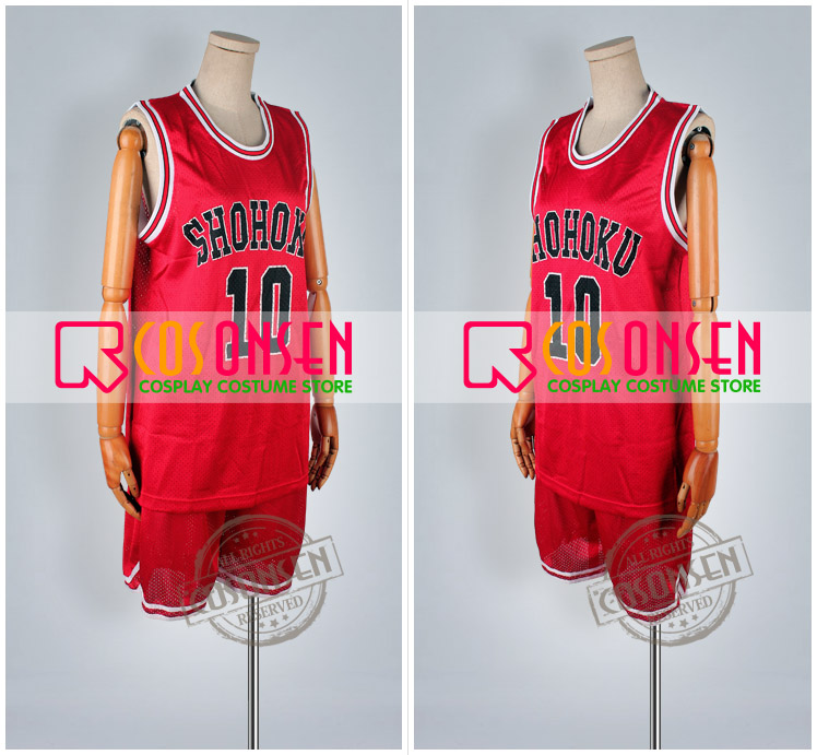 Slam Dunk スラムダンク ユニフォーム 湘北高校 10番 桜木花道 赤 衣装 コスプレ衣装 Cosonsen コスプレ通販