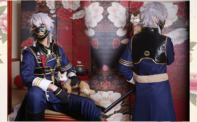 ブーツ コスモンド製 刀剣乱舞 鳴狐 戦闘衣装＋内番衣装＋ウィッグ＋ブーツ コスプレXL LB0Gq-m75091366111 ゆうゆうメ