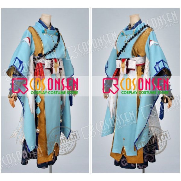 OZZON - 晴法師 織錦刺繍袍 白茶青色漢服5点セット 陰陽師 安倍