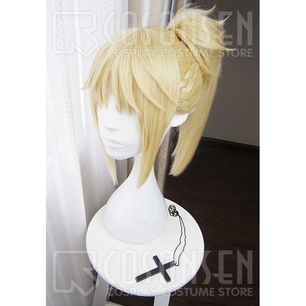 画像1: Fate/Apocrypha Fatego モードレッド コスプレウィッグ ヘアゴム付き (1)