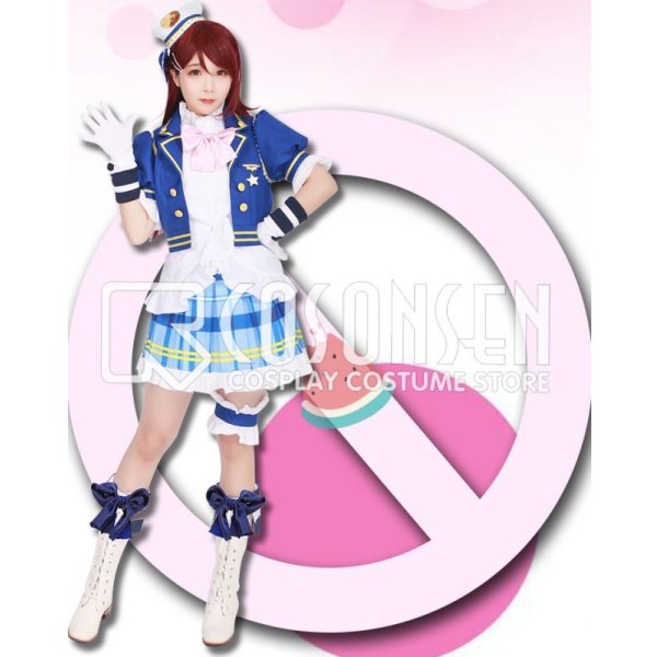 画像7: Love Live! ラブライブ! サンシャイン!! Aqours スクフェス夏 高海千歌 桜内梨子 松浦果南 黒澤ダイヤ 渡辺曜 津島善子 国木田花丸 小原鞠莉 黒澤ルビィ  コスプレ衣装 全員リボンタイ付き (7)