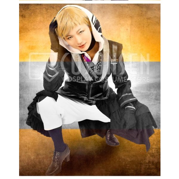 画像5: 【20%OFF】刀剣乱舞 ミュージカル2部ライブ衣装 阿津賀志山異聞 岩融 コスプレ衣装 黒コート付き (5)