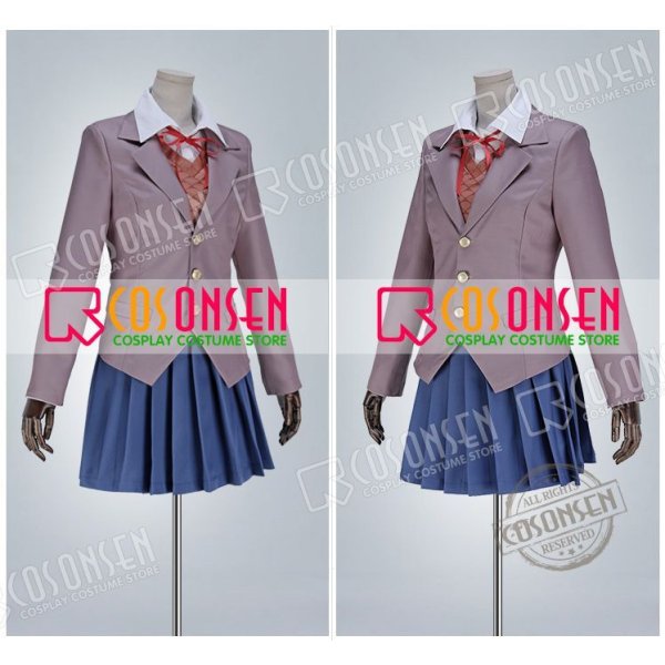 画像3: Doki Doki Literature Club! ドキドキリテラチャークラブ DDLC Natsuki なつき ナツキ Yuri ゆり ユリ 制服 コスプレ衣装 (3)