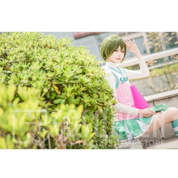 画像8: A3!(エースリー) 初恋甲子園 2期PV 夏組 瑠璃川幸 チアリーダー コスプレ衣装 (8)