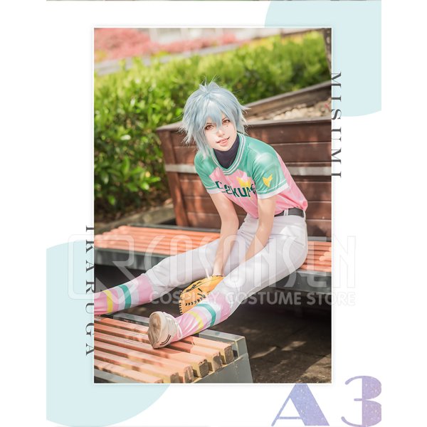画像7: A3!(エースリー) 初恋甲子園 2期PV 夏組 斑鳩三角 野球ユニホーム コスプレ衣装 (7)