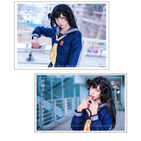 画像4: 今日から俺は 京子 学生服 スケバン セーラー服 コスプレ衣装 ロングスカート (4)