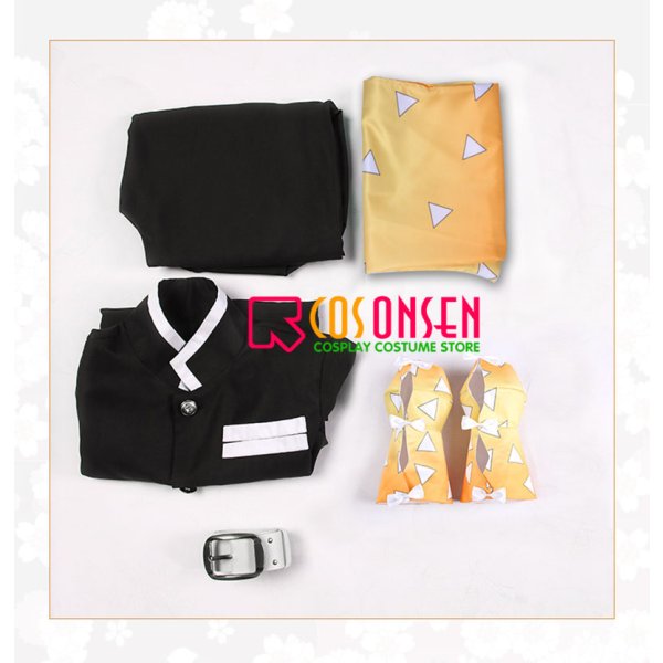 画像9: 鬼滅の刃 鬼殺隊隊服 我妻善逸 コスプレ衣装 (9)