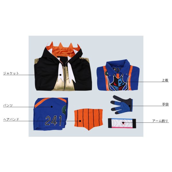 画像12: ポケモン ポケモン剣盾 ジムリーダー キバナ コスプレ衣装 刺繍版 (12)