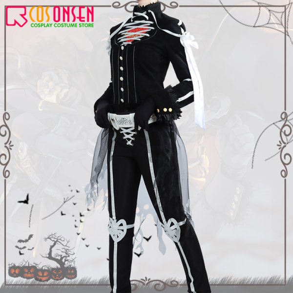画像4: 【25%OFF】ツイステ風 ハーツラビュル寮 リドル・ローズハート スケルトン コスプレ衣装 (4)