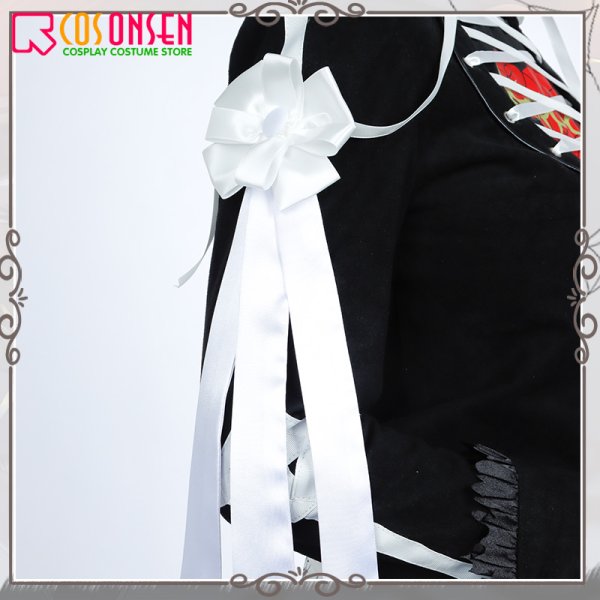 画像8: 【25%OFF】ツイステ風 ハーツラビュル寮 リドル・ローズハート スケルトン コスプレ衣装 (8)