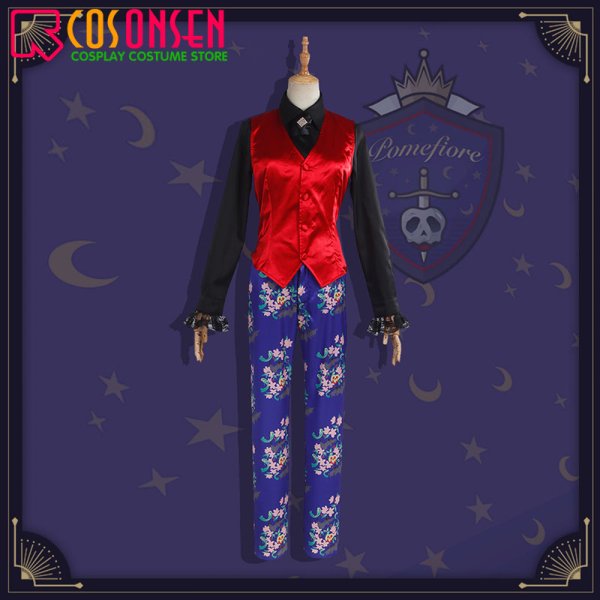 画像8: ツイステ風 ポムフィオーレ寮 ヴィル・シェーンハイト  ヴァンパイア コスプレ衣装 (8)