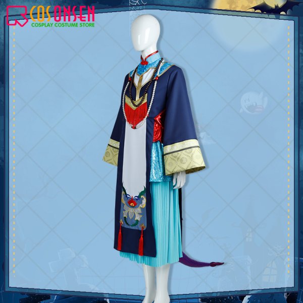 画像4: 【25%OFF】ツイステ風 ディアソムニア寮 マレウス・ドラコニア キョンシー コスプレ衣装(尻尾なし) (4)