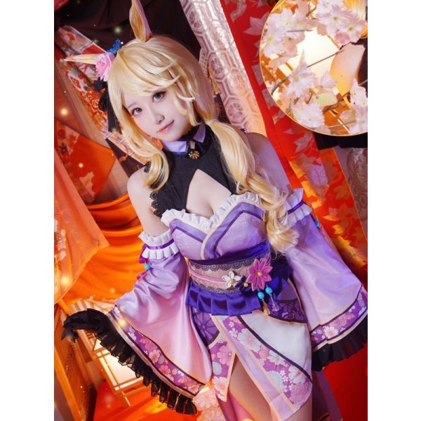 ウマ娘 プリティーダービー ゴールドシチー コスプレウィッグ 耳