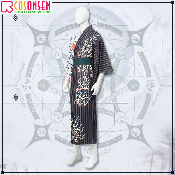 画像3: 【25%OFF】Fate/Grand Order FGO 蘆屋道満 朝顔柄の浴衣(呪) コスプレ衣装 (3)