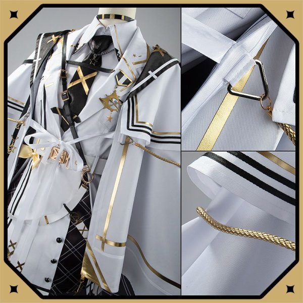 画像8: バーチャルYouTuber Vtuber 星川サラ 白軍服 新衣装 コスプレ衣装 (8)