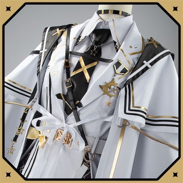 画像9: バーチャルYouTuber Vtuber 星川サラ 白軍服 新衣装 コスプレ衣装 (9)