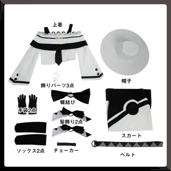 画像15: ポケモン コラボ Project VOLTAGE 18 Types/Songs あく使いのミク コスプレ衣装 (15)