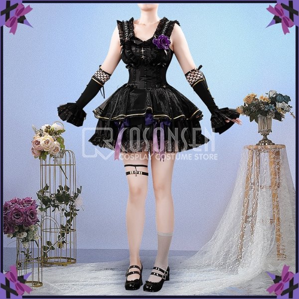 画像4: バーチャル YouTuber Vtuber 星川サラ ゴスロリ風 新衣装 コスプレ衣装 (4)