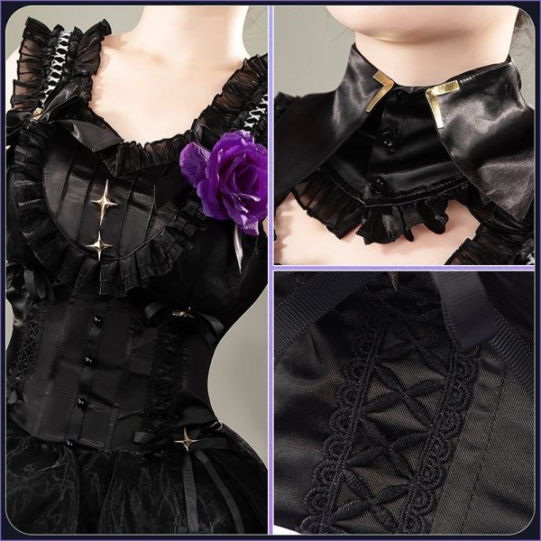 画像14: バーチャル YouTuber Vtuber 星川サラ ゴスロリ風 新衣装 コスプレ衣装 (14)