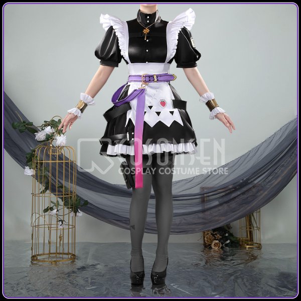 画像4: バーチャルYouTuber Vtuber エイプリルフール 風楽カナちゃん メイド服 コスプレ衣装 (4)