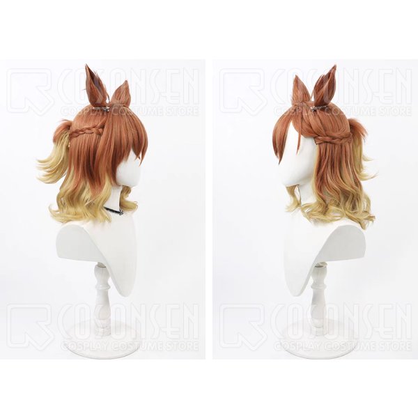 画像3: ウマ娘プリティーダービー ジャングルポケット 勝負服 コスプレウィッグ 耳付き (3)