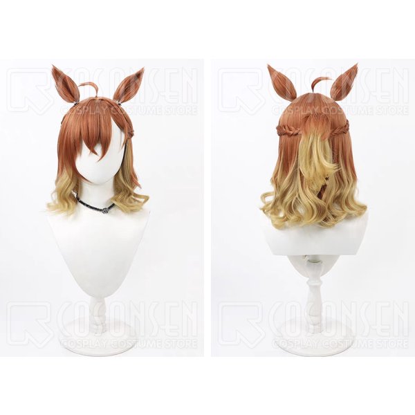 画像2: ウマ娘プリティーダービー ジャングルポケット 勝負服 コスプレウィッグ 耳付き (2)