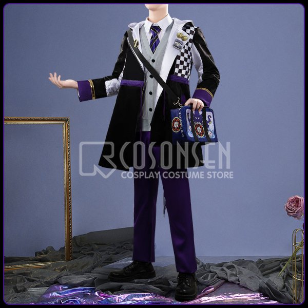 画像2: 【25％OFF】ツイステ風 ボードゲーム部 クラブ・ウェア アズール コスプレ衣装(バッグ付き) (2)