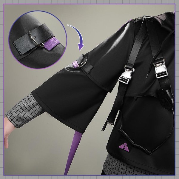 画像8: 【25％OFF】バーチャルYouTuber Vtuber ローレン 4周年新衣装 コスプレ衣装 黒バージョン (8)