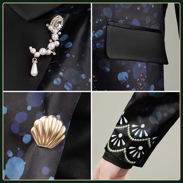 画像6: 【25％OFF】ツイステ風 珊瑚の海 渚のセレブレイト ジェイド コスプレ衣装 (6)