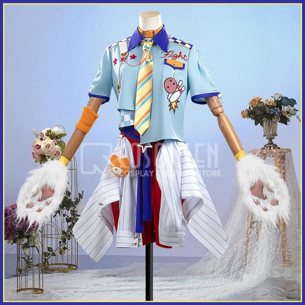 画像2: あんスタ風 『クマクマレスＱ』 仁兎 姫宮 遊木 月永 カンナ ルーム衣装 コスプレ衣装 (2)