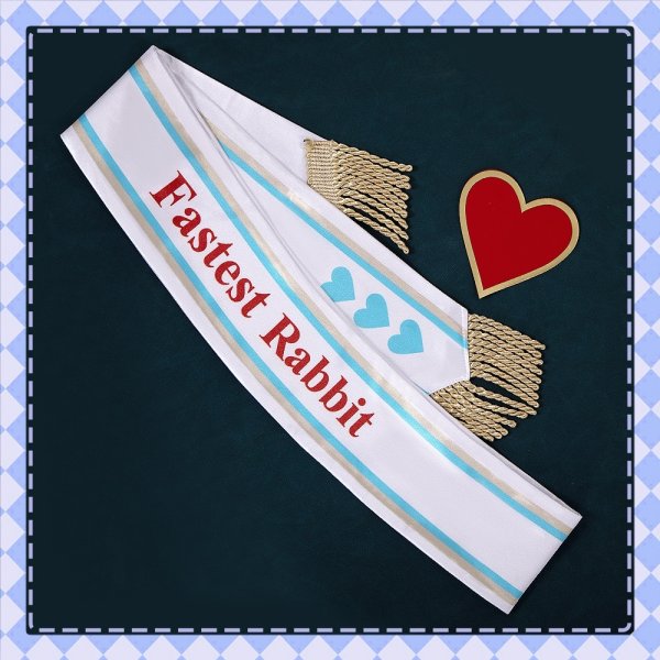 画像21: 【25%OFF】ツイステ風 薔薇の王国のホワイトラビットフェス デュース コスプレ衣装（タスキ付き） (21)