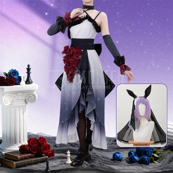 画像2: 【25％OFF】ウマ娘 プリティーダービー 幽玄薔薇 マンハッタンカフェ 花嫁 コスプレ衣装 (2)