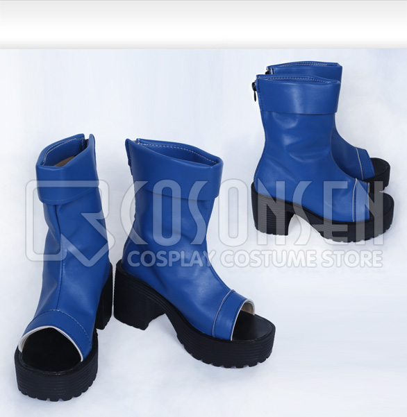 画像1: NARUTO-ナルト- 厚底ソール ブルー コスプレ靴 (1)