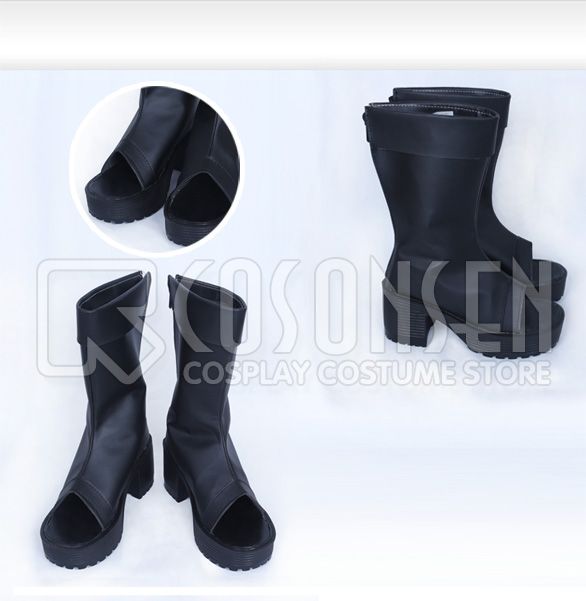 画像1: NARUTO-ナルト- 厚底ソール ブラック コスプレ靴 (1)